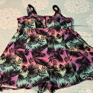 Torrid Black and Pink One Piece Swimsuit